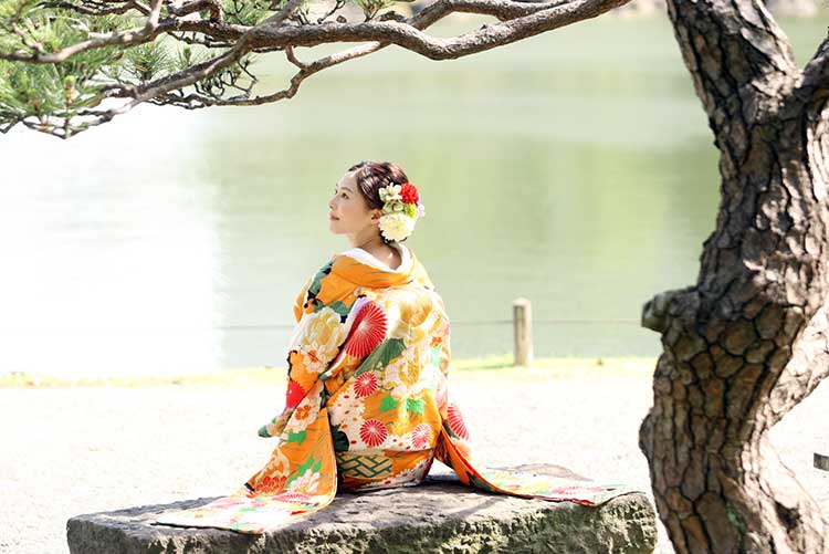 東京 和装前撮り専門｜庭園フォト 旧芝離宮恩賜庭園